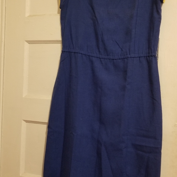 Blue Vintage Dress w/Yellow trim - Picture 5 of 5